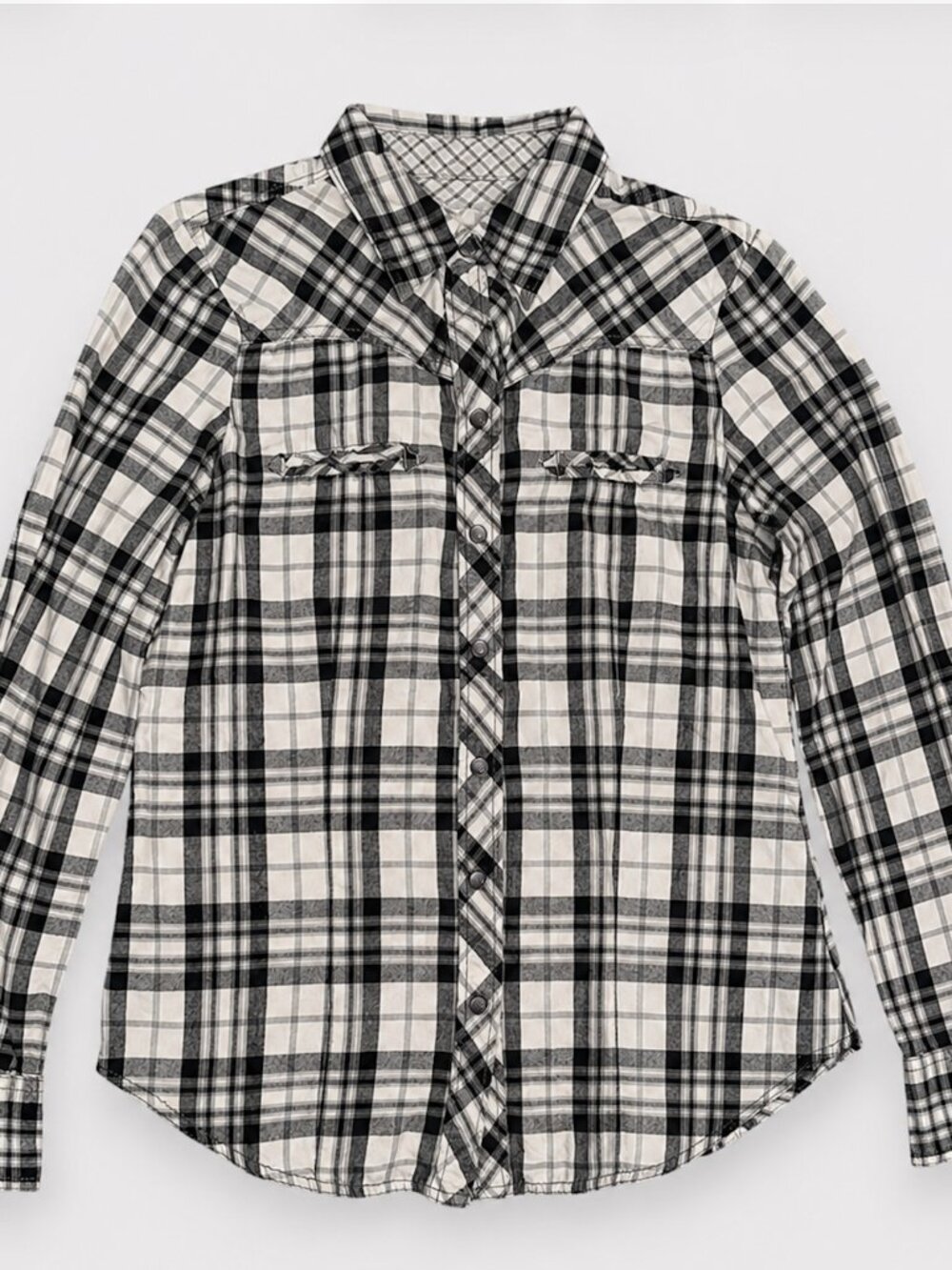 Vintage Black & White Women’s Flanner Old Navy Button Up